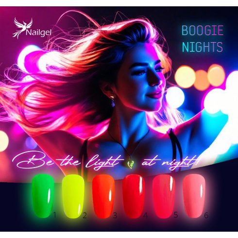 Boogie Nights kolekcia gélových lakov s 6 gélovými lakmi a darčekom v tvare margaréty.