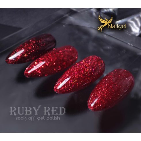 Ruby Red kolekcia 4 kusy gélových lakov s darčekovou mašličkou